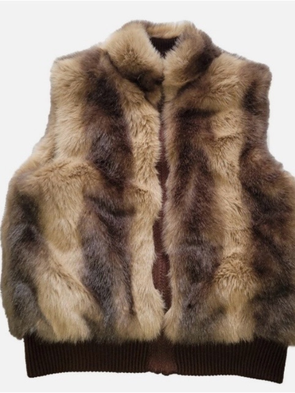 Lisa International Womens Multicolor
Faux Fur Sleeveless Vest Size XL